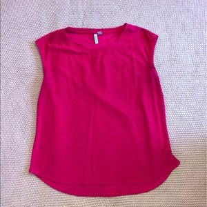 Pink Sleeveless Textured Tank